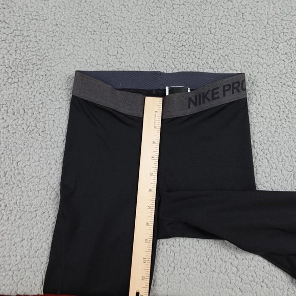 NIKE Pro Dri Fit Compression Leggings Womens Small Black Spell Out Run Training - Picture 10 of 16
